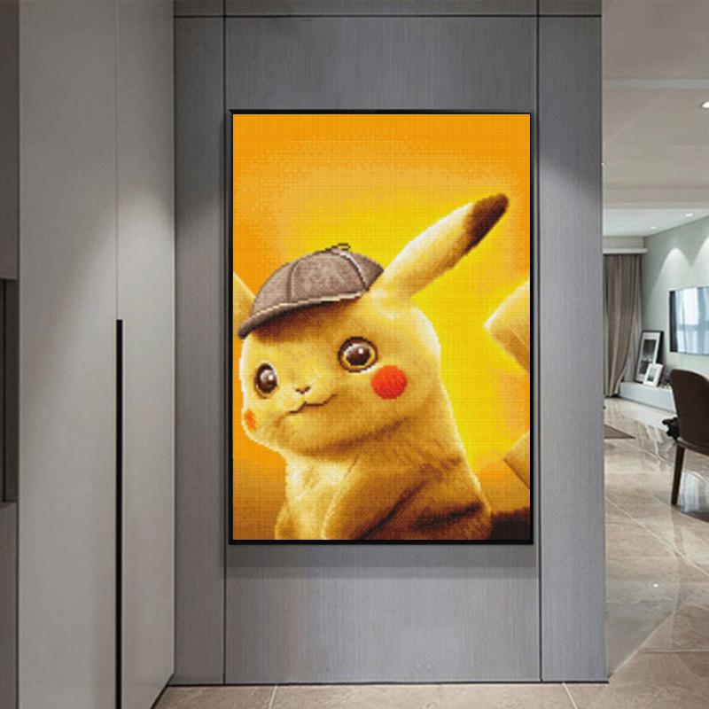 50x70CM Pokemon Pikachu 5D Full Diamond Painting NO Frame