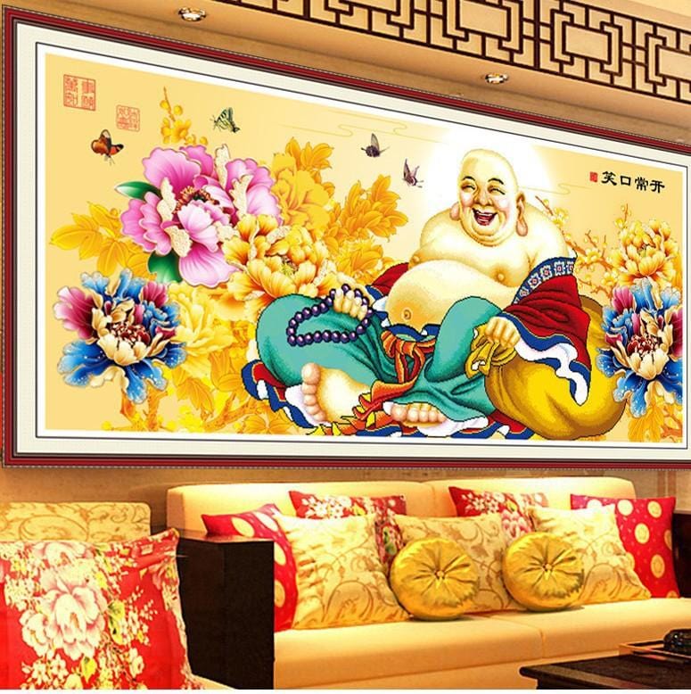 150x60CM-laughing buddha- DIY 5D full Diamond Painting