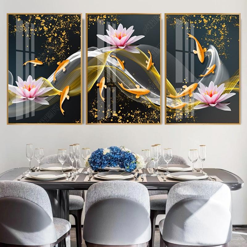 120X50CM-9 Fish- DIY 5D Diamond Painting Full drilled No frame -3pcs（Each40x50cm）