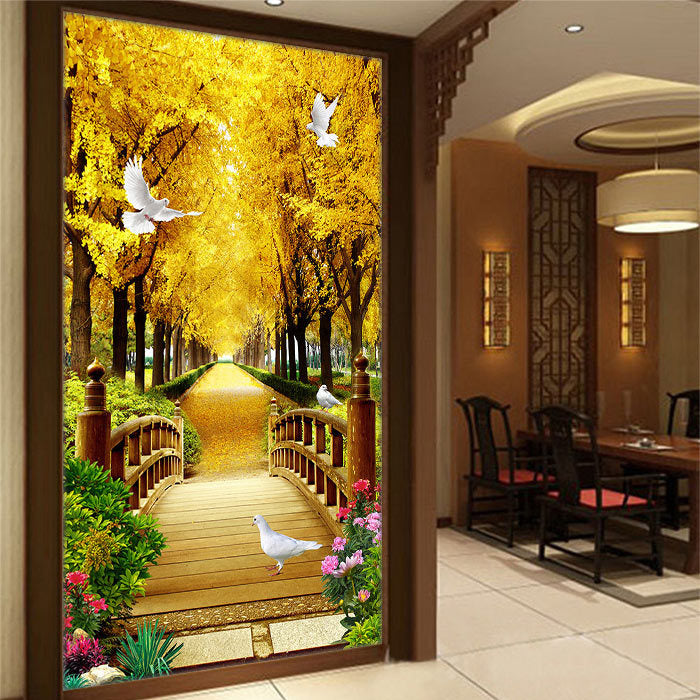 50x100cm golden tree and pigeon 5d diy diamond painting full drill NO FRAME A6605