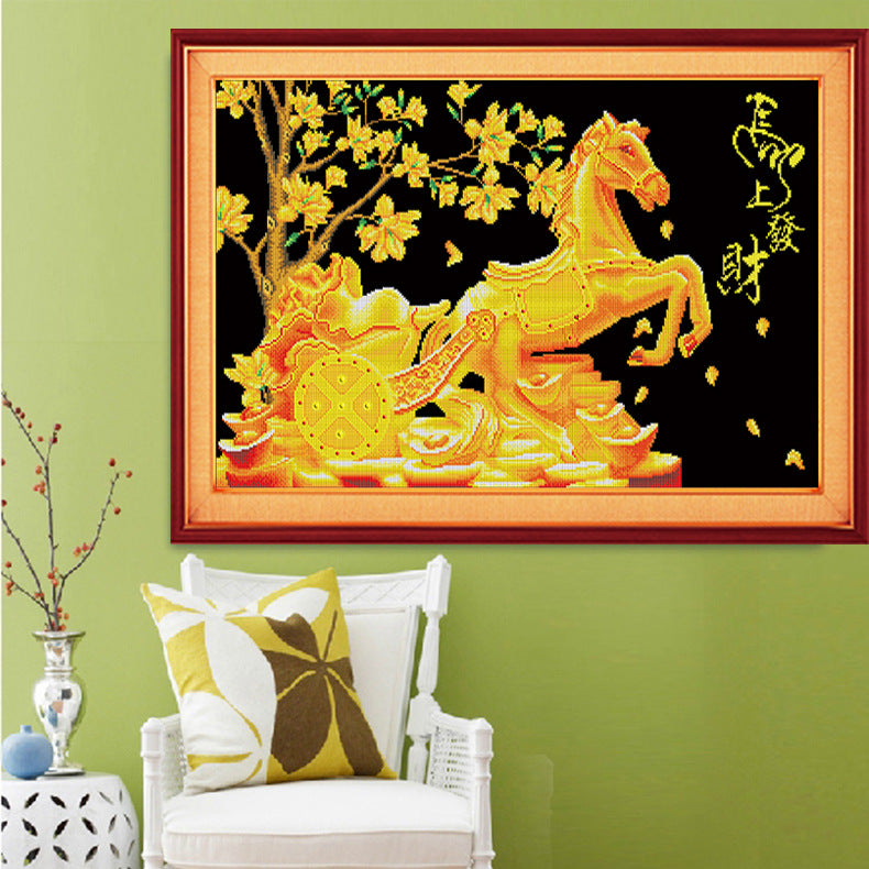 80x60CM-horse DIY 5D full Diamond Painting no full drilled no frame