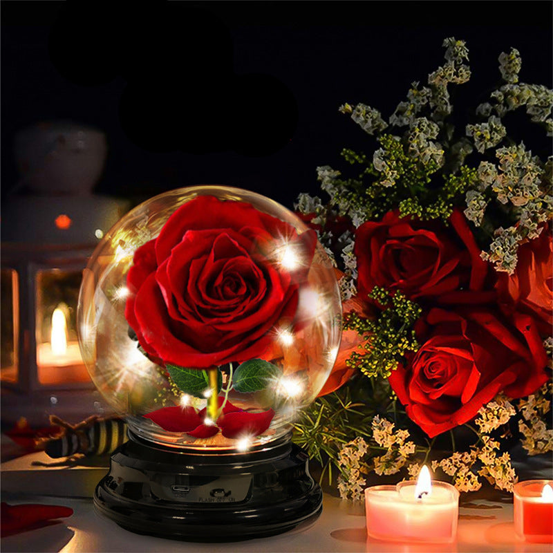 LED Enchanted Galaxy Rose With Fairy String Lights For Valentine's Day Gift