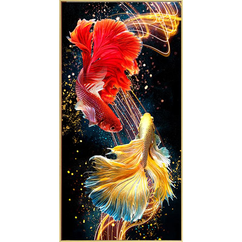 60x120CM-Koi- DIY 5D full Diamond Painting NO FRAME M6561