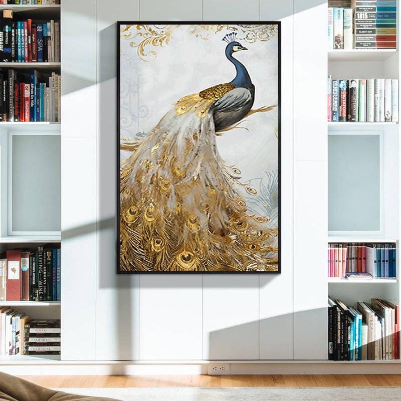 40x70CM-Gold Peacock- 5D Full Diamond Painting DIY Pictures A7253