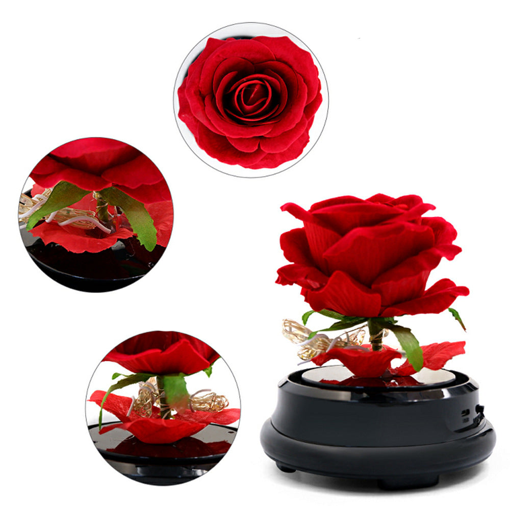 LED Enchanted Galaxy Rose With Fairy String Lights For Valentine's Day Gift