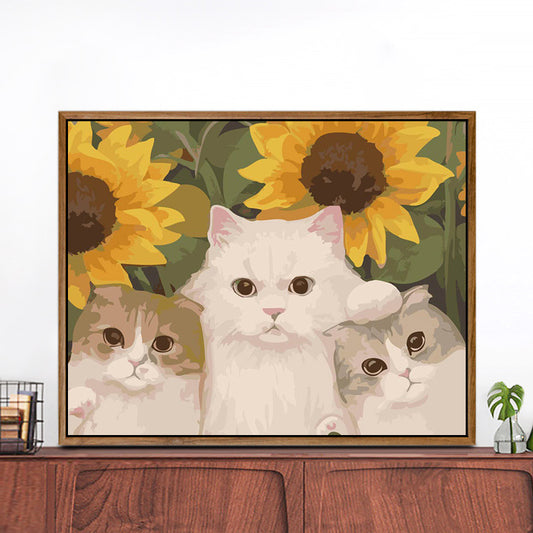 Cat 08 No Framed DIY Oil Painting By Numbers Canvas Wall Art For Living Room Home Decor 40*50CM