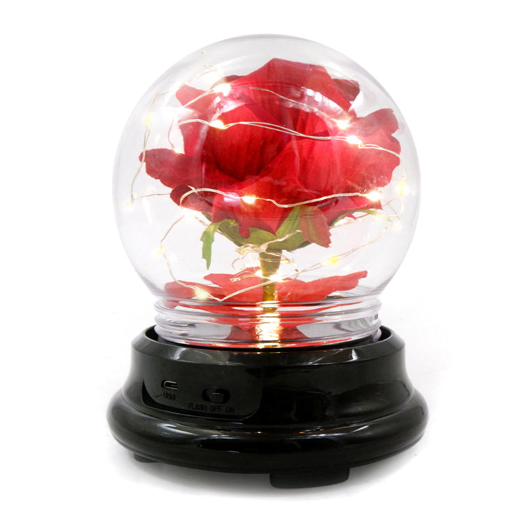 LED Enchanted Galaxy Rose With Fairy String Lights For Valentine's Day Gift