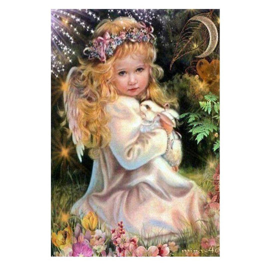 45x60CM Angel&rabbit Full Diamond Painting NO Frame Round diamond