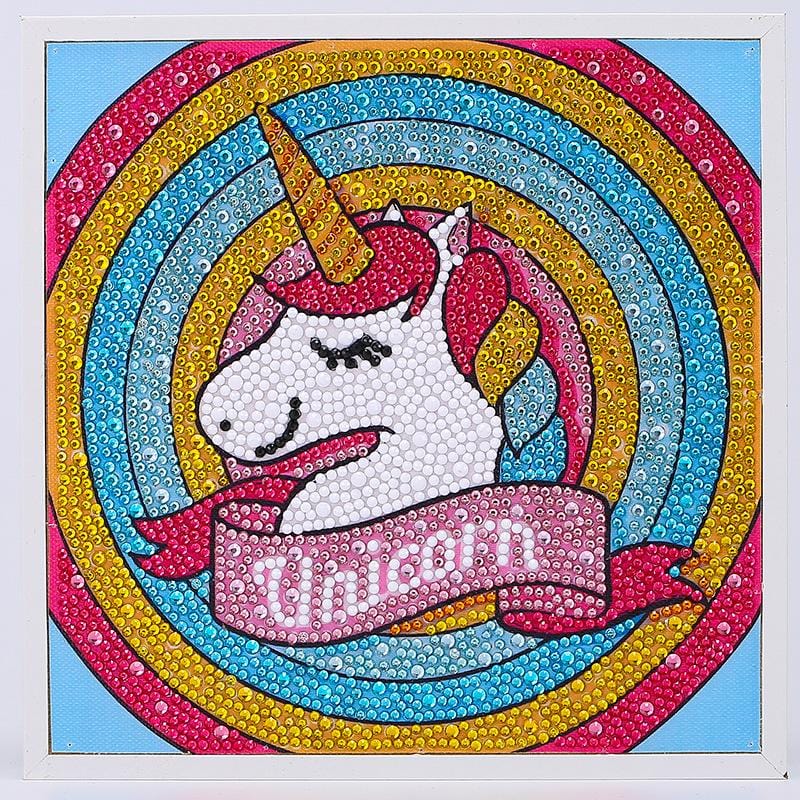 20X20CM Unicorn with frame 5D Kids Diamond Painting