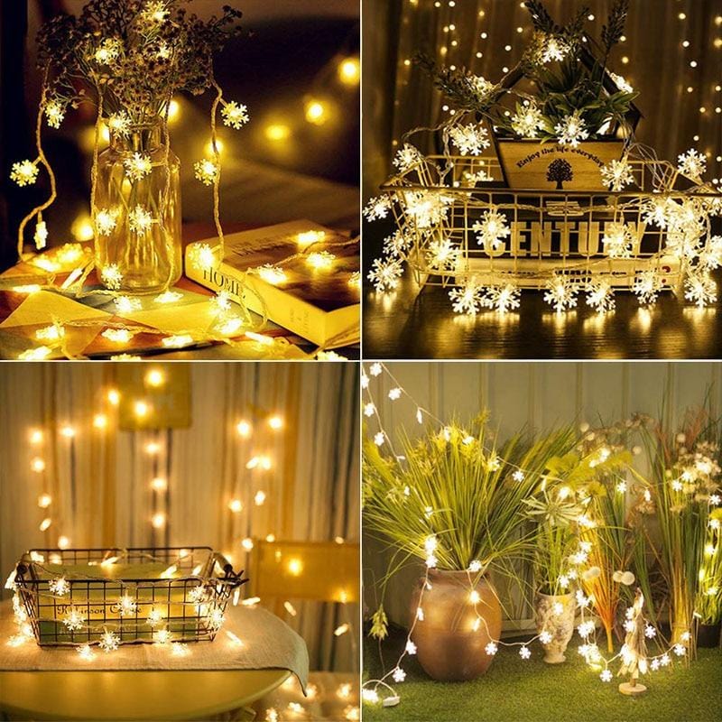 10M 100LED Snowflake String Lights