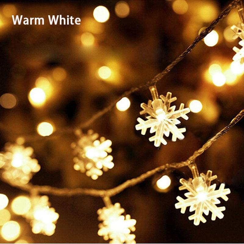 10M 100LED Snowflake String Lights