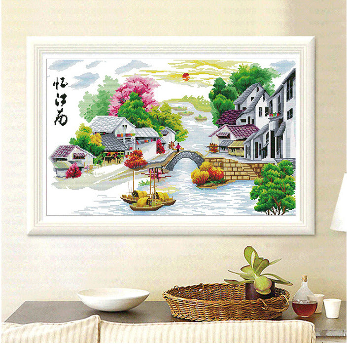 70x50CM-Town - DIY 5D full Diamond Painting NO FRAMED