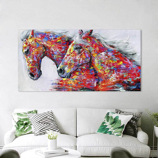 60x120cm Two Horse NO Framed Prints  Painting Canvas Wall Art For Living Room Home Decor