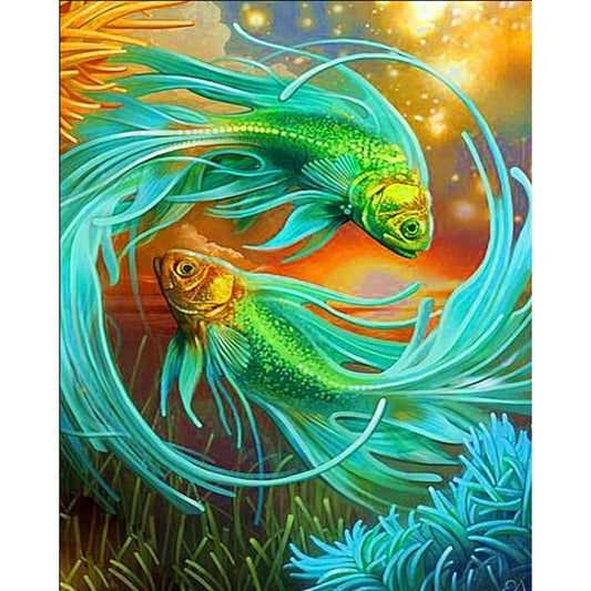 50x60cm Fish 5d diy diamond painting full drill NO FRAME