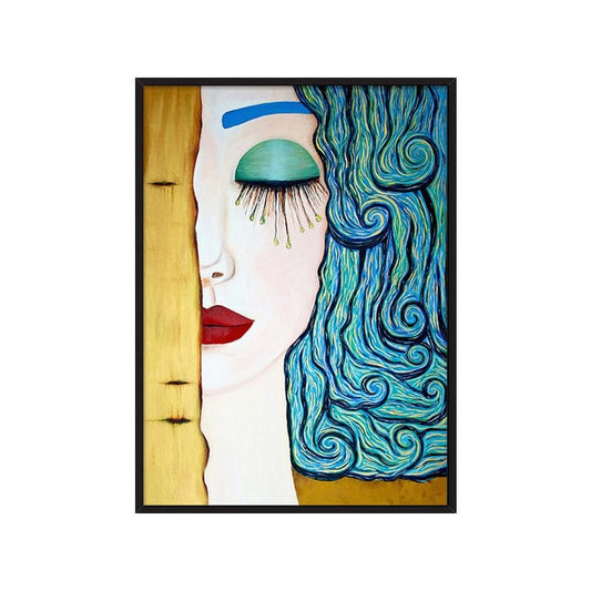 50x70CM-Blue hair girl- DIY 5D full Diamond Painting