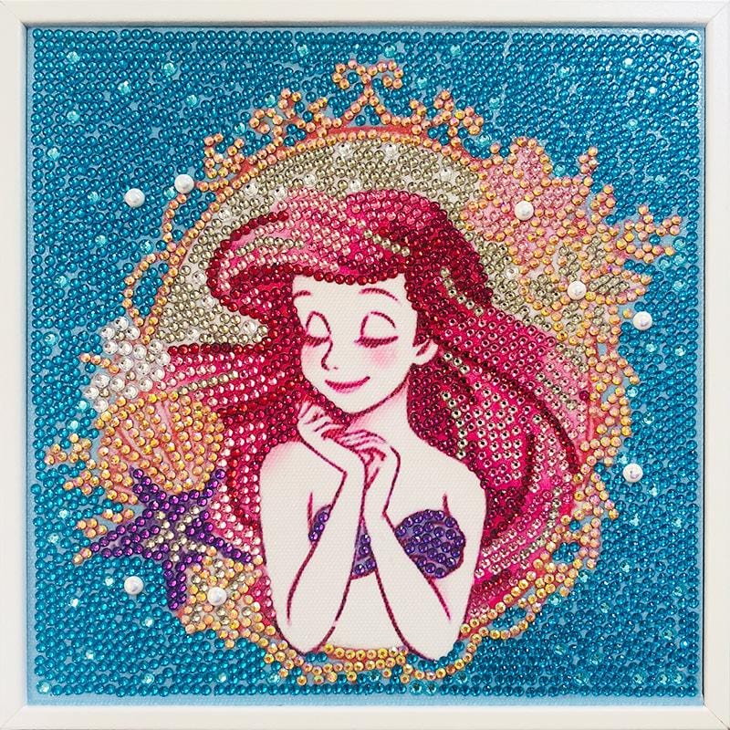 20X20CM Princess Ariel with frame 5D Kids Diamond Painting