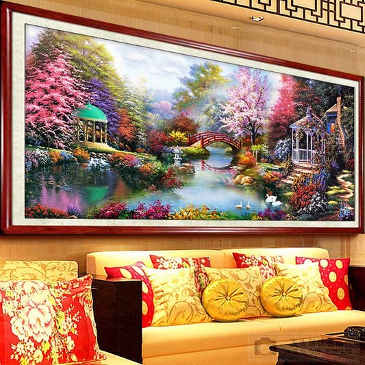 120x50cm Garden 5d diy diamond painting full drill NO FRAME  A9884