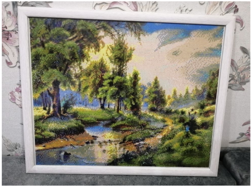 40x50cm  riverside 5d diy diamond painting full drill NO FRAME