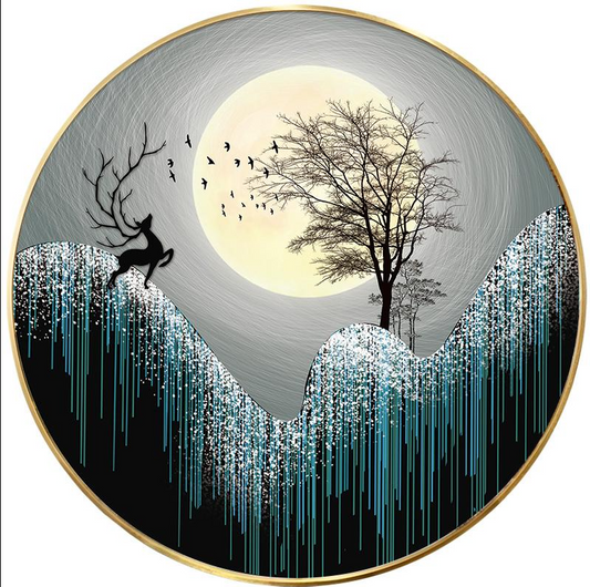 50x50cm Moon & Mountain  5d diy diamond painting full drill NO FRAME