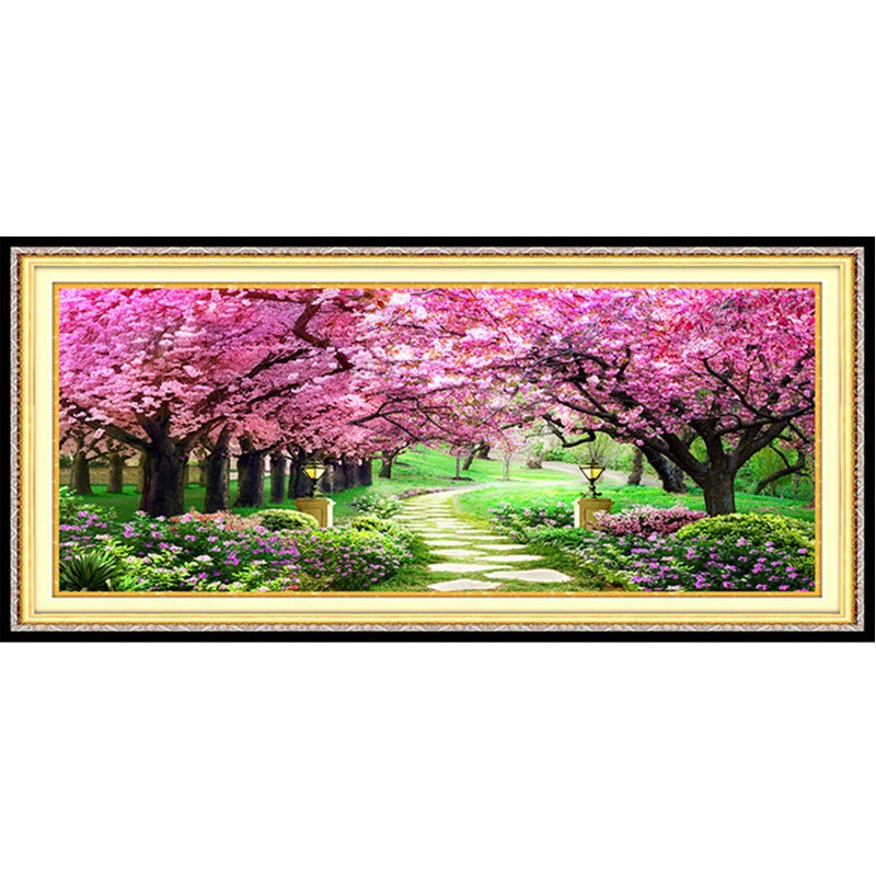 120x50CM  cherry blossom  5D Full Diamond no frame