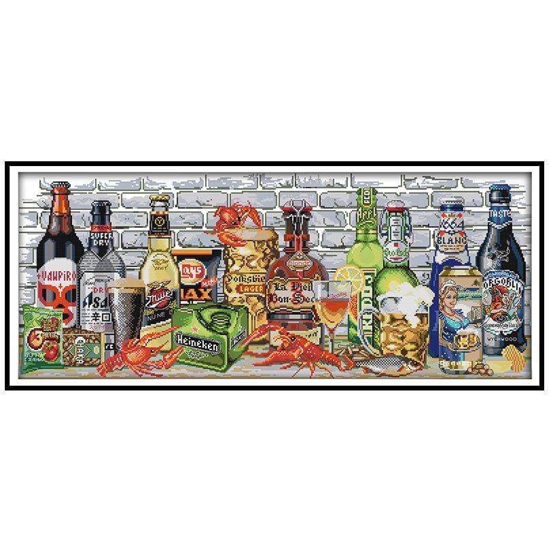 97*46cm Cross Stitch Kits 11CT Stamped Full Range of Embroidery Starter Kit for Beginners Pre-Printed Pattern-restaurant