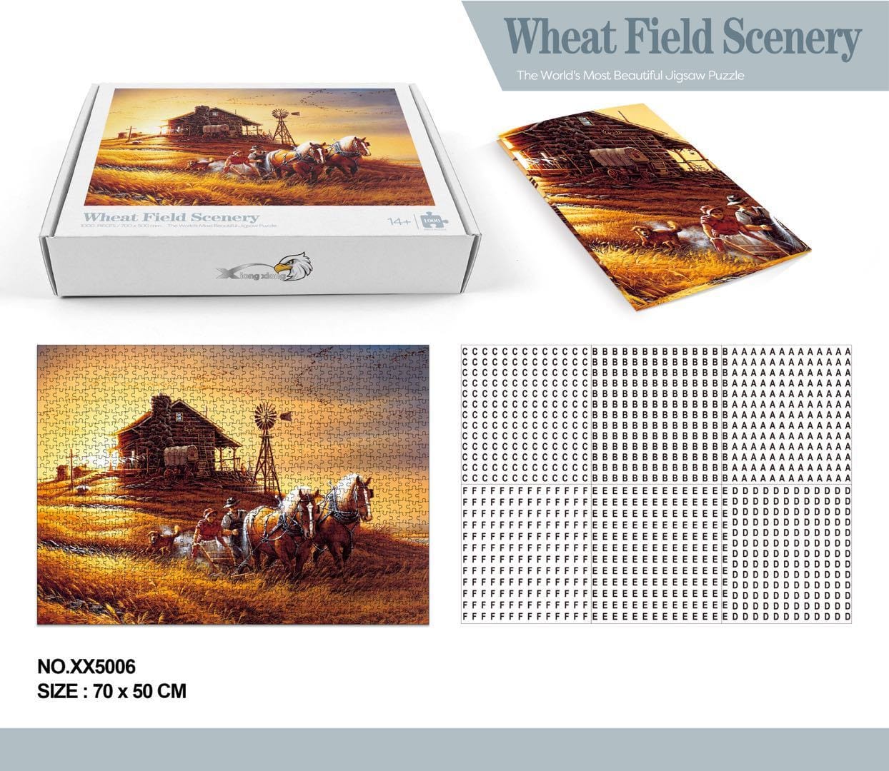 1000 Pieces  DIY Adult Puzzle Jigsaw Puzzle Adult  Educational Toys Puzzle Toy For Children's Gift-Space Traveler-Wheat Field Scenery