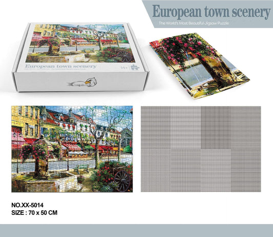 1000 Pieces  DIY Adult Puzzle Jigsaw Puzzle Adult  Educational Toys Puzzle Toy For Children's Gift-Space Traveler-Ruropean town scenery