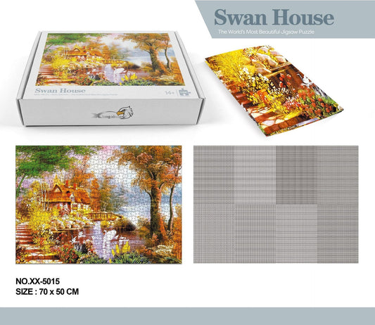 1000 Pieces  DIY Adult Puzzle Jigsaw Puzzle Adult  Educational Toys Puzzle Toy For Children's Gift-Space Traveler-Swan house