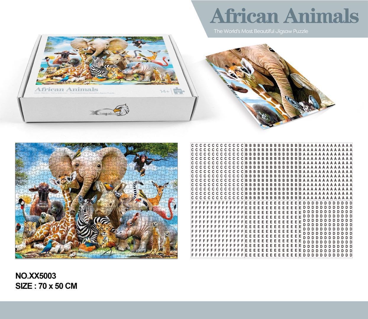 1000 Pieces  DIY Adult Puzzle Jigsaw Puzzle Adult  Educational Toys Puzzle Toy For Children's Gift-African Animals