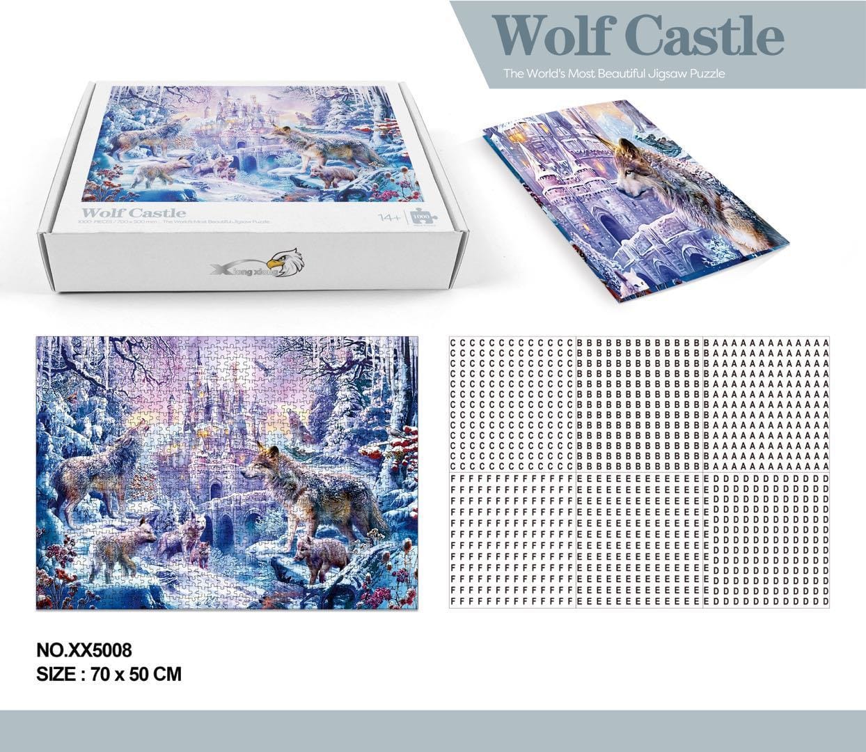 1000 Pieces DIY Adult Puzzle Jigsaw Puzzle Adult Educational Toys Puzzle Toy For Children's Gift-Wolf castle