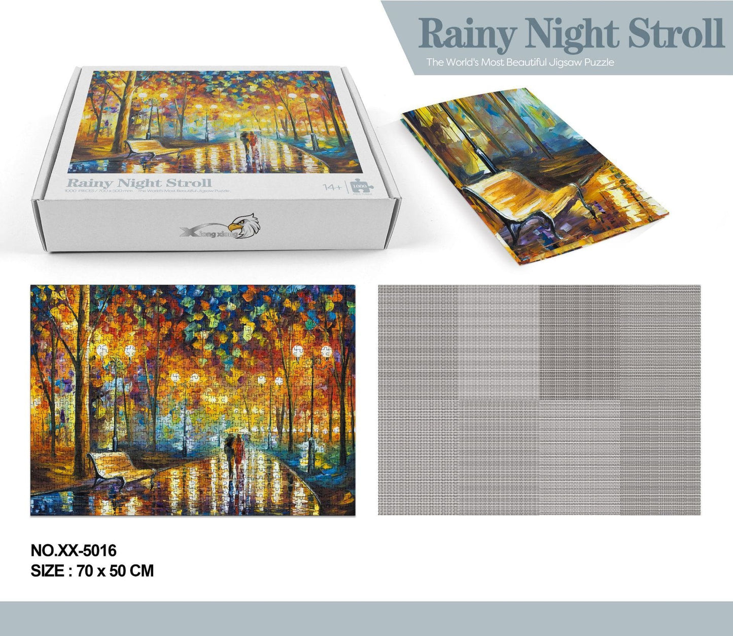 1000 Pieces DIY Adult Puzzle Jigsaw Puzzle Adult Educational Toys Puzzle Toy For Children's Gift-Rainy night stroll