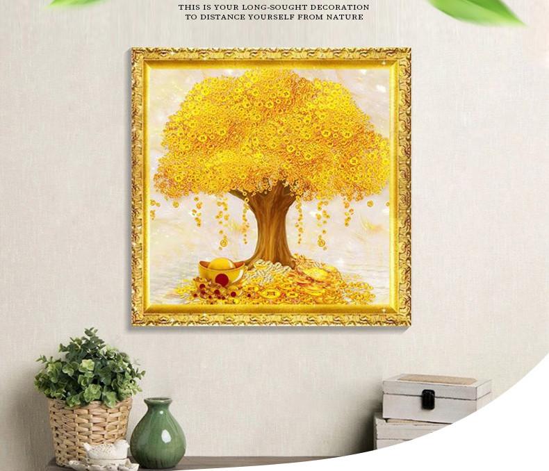 60X60CM-Money Tree 5D Full Diamond Painting DIY Pictures