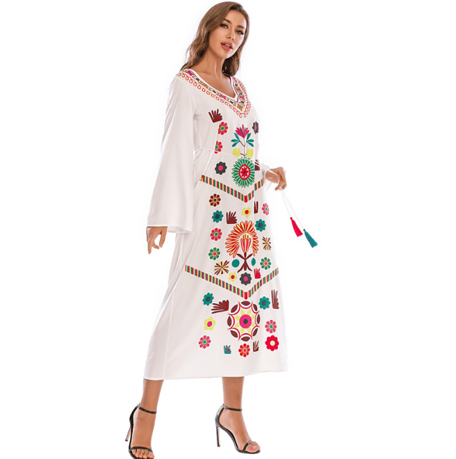 Bohemian Tassel Print Dress Women's Dress Beach Dress