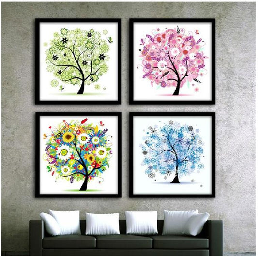 30*30cm5D diamond painting spring, summer, autumn and winter four seasons tree