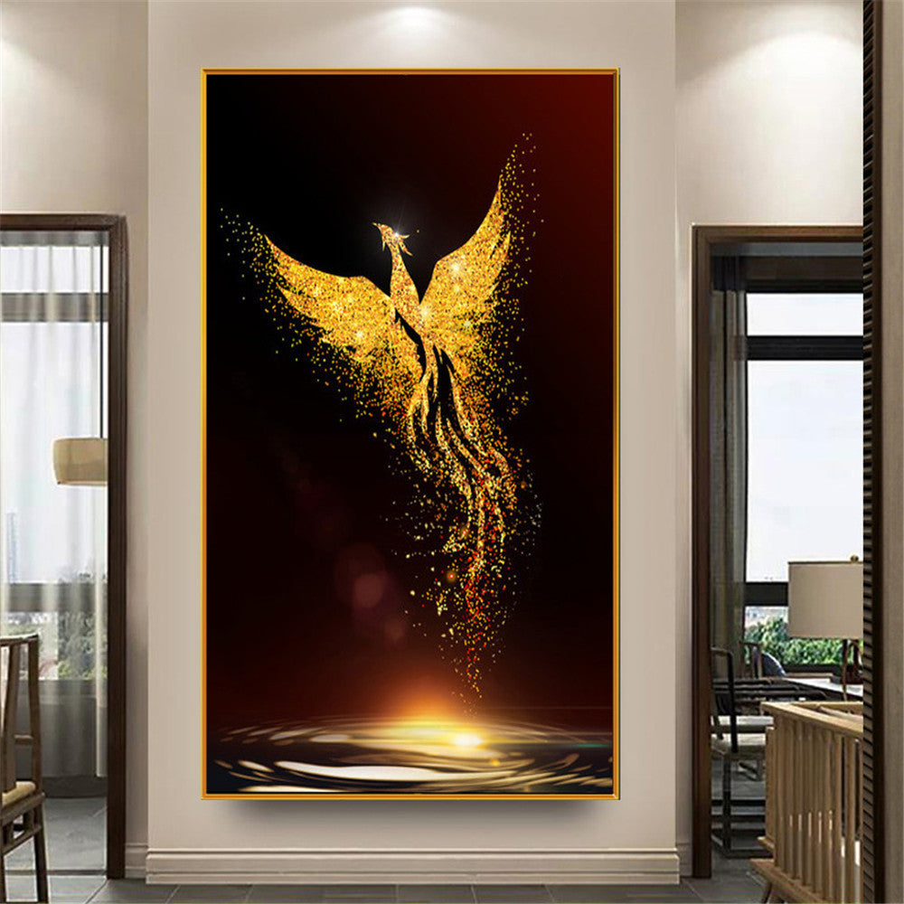 60x120CM -  Gold Peacock DIY 5D full Diamond Painting no frame