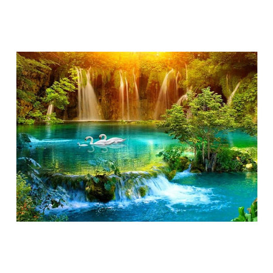 100x40cm Swan Lake 5d diy diamond painting full drill NO FRAME  A8564