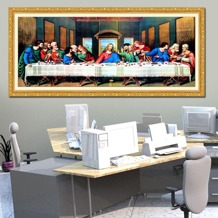 150x60cm or 200X80cm Last supper Cross Stitch Kits 11CT Stamped Full Range of Embroidery Starter Kit for Beginners Pre-Printed Pattern