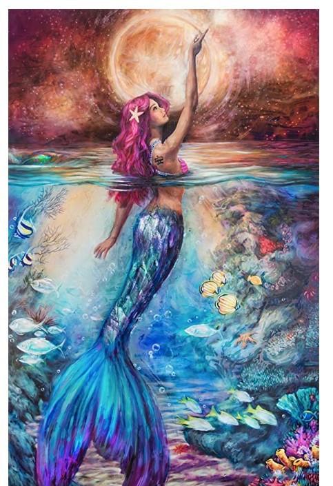 50x70CM Mermaid Full Diamond Painting NO Frame Round diamond M1922