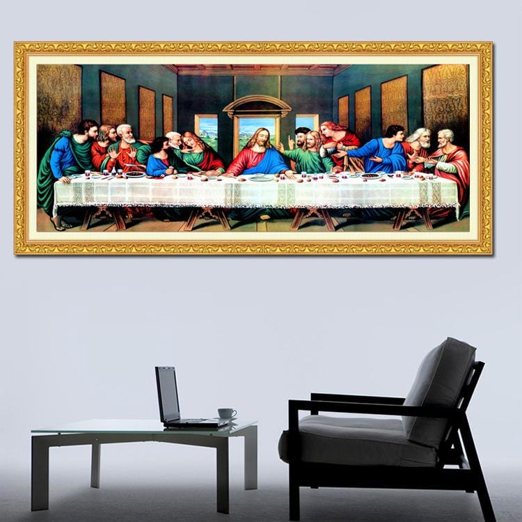 150x60cm or 200X80cm Last supper Cross Stitch Kits 11CT Stamped Full Range of Embroidery Starter Kit for Beginners Pre-Printed Pattern