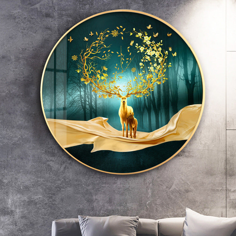 50X50CM-NO FRAME Lucky Dear-No Frame Round DIY 5D full Diamond Painting  M0814