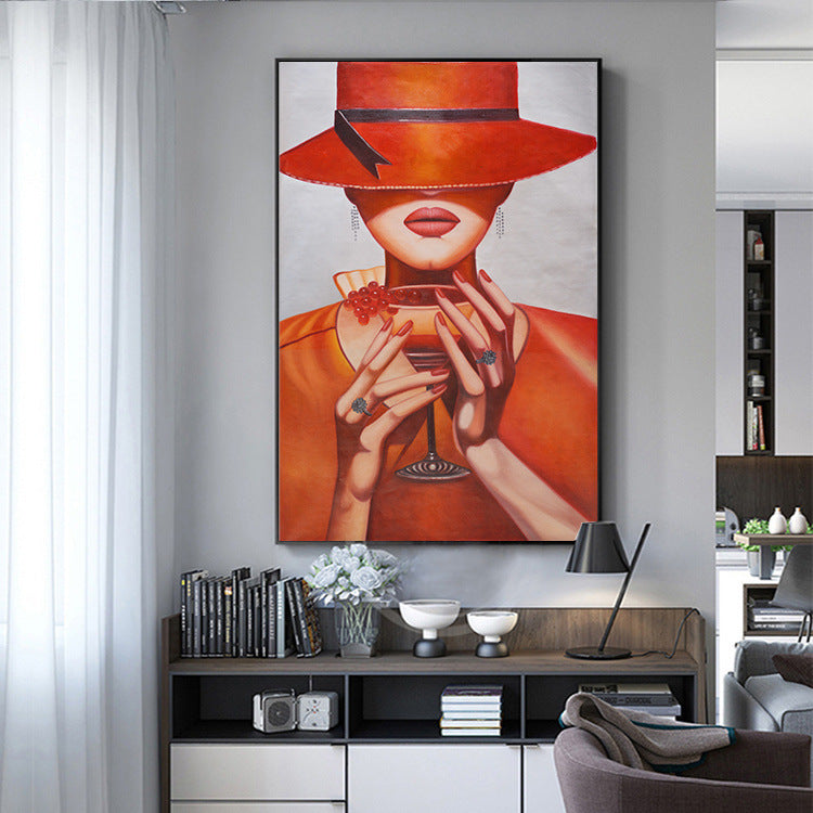 40x60CM-Elegant lady with Wine- DIY 5D full Diamond Painting NO FRAME01