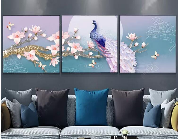 40x120CM-Home Decoration DIY 5D full Diamond Painting-Peacock R9086