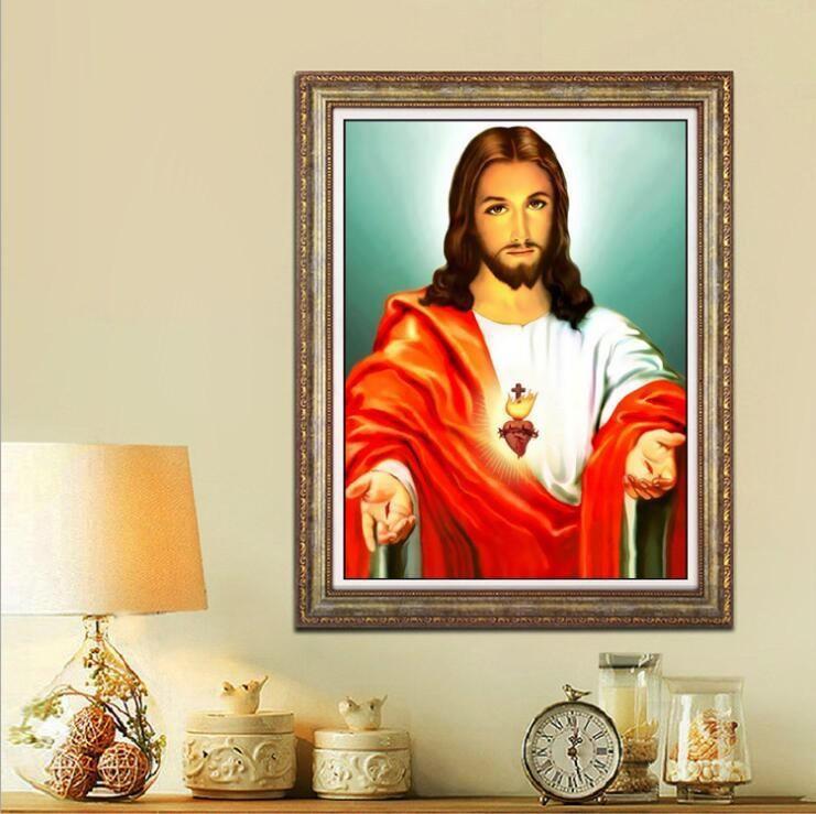 60x80CM Jesus Full Diamond Painting NO Frame Round diamond