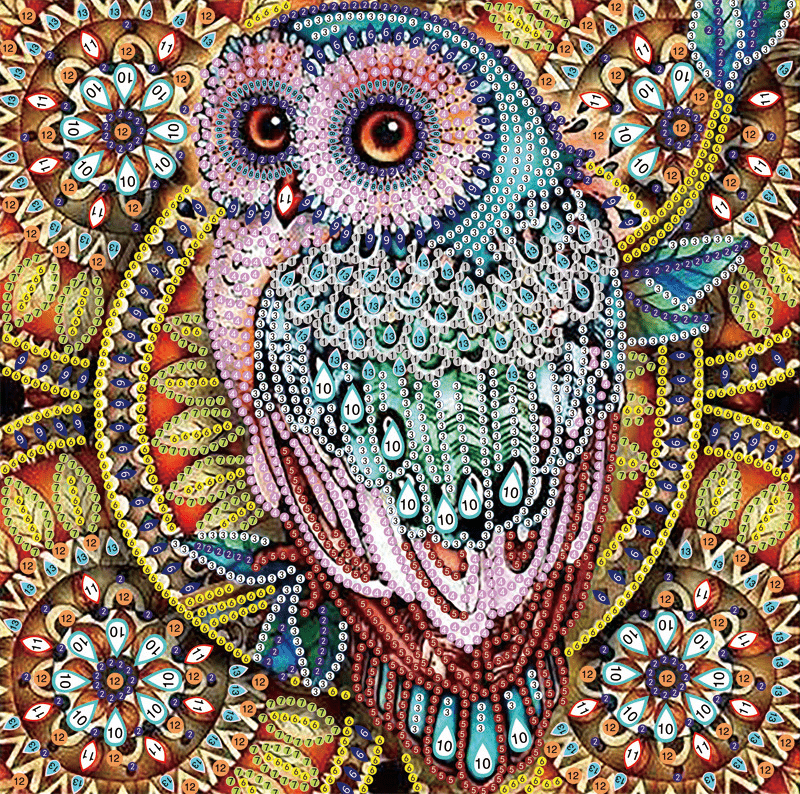 30X30cm Owl 5D Diamond Painting（ Special beads)