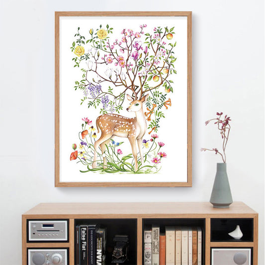 40*55CM Flower Deer 5d diamond painting no frame