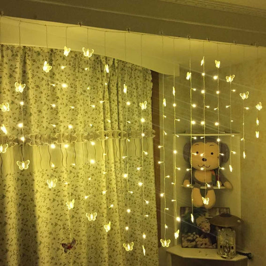 butterfly heart-shaped curtain lamp