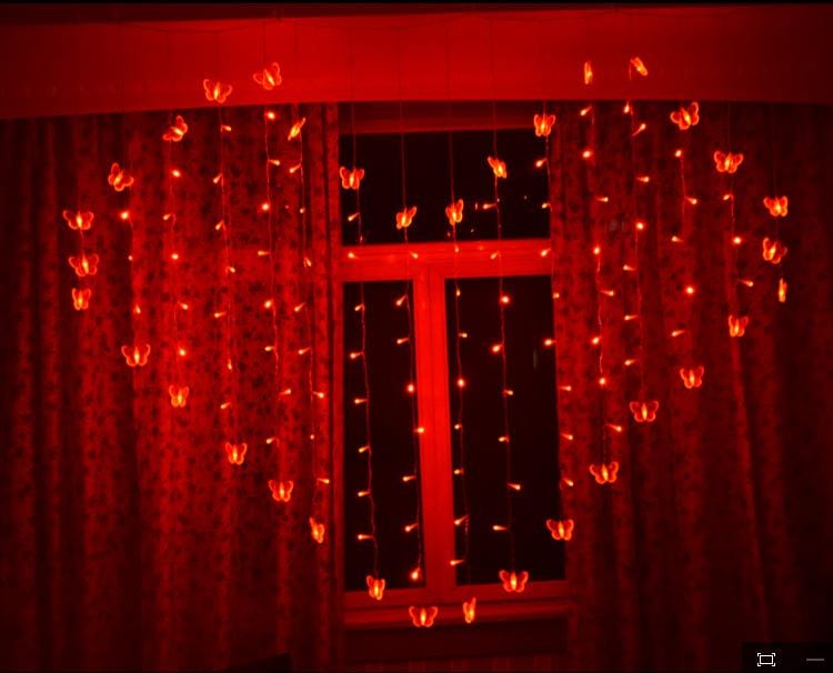 butterfly heart-shaped curtain lamp