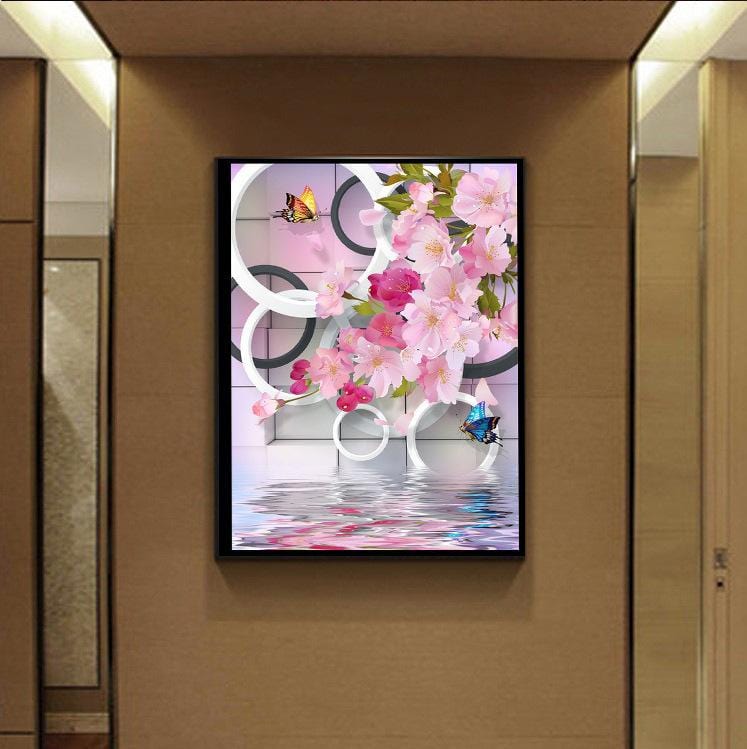 40x60CM-flower butterfly- DIY 5D full Diamond Painting