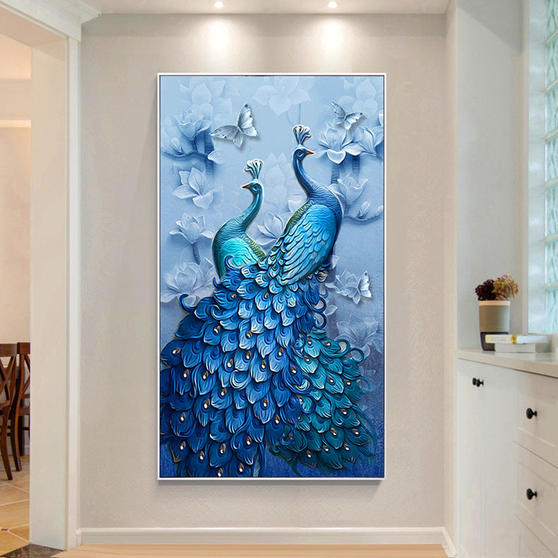 60x110cm 2peacock  5d diy diamond painting full drill NO FRAME