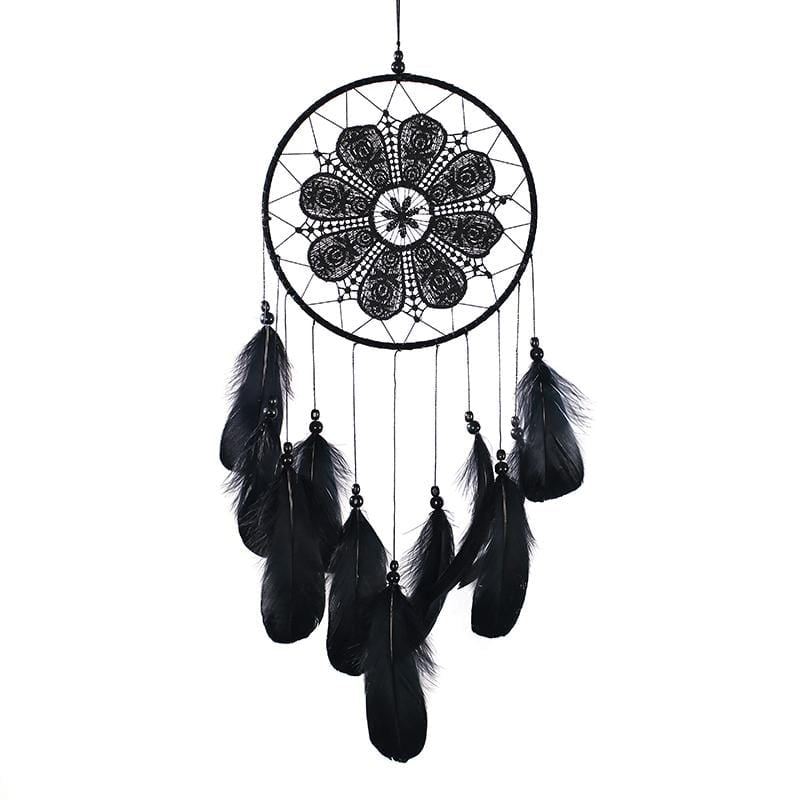 Handmade Dream Catcher With Light Room Decor Feather Weaving Wind Chimes Religious Masco